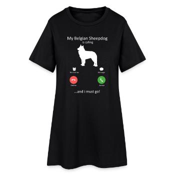 Le chien de berger belge appelle le chien d’art de l’écran du téléphone - Robe T-shirt Femme - noir - Devant