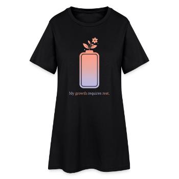 Ma croissance nécessite du repos – Conception de l’auto-soin - Robe T-shirt Femme - noir - Devant