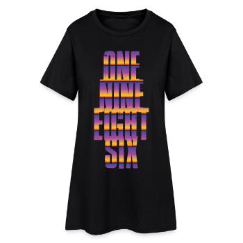 Vintage 1986 - Frauen T-Shirt-Kleid - Schwarz - Vorne