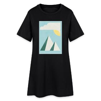 Montagnes - Robe T-shirt Femme - noir - Devant