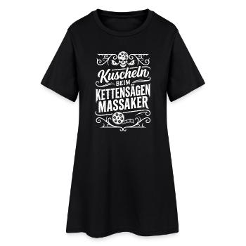 Kuscheln beim Kettensägenmassaker - Frauen T-Shirt-Kleid - Schwarz - Vorne