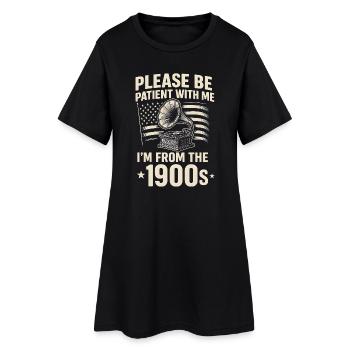 Gramophone vintage des années 1900 - Robe T-shirt Femme - noir - Devant