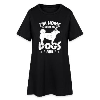 Dicton amoureux des chiens - Robe T-shirt Femme - noir - Devant