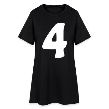 Four: Minimalist Numeral 4 | Fourth - Women’s T-Shirt Dress - black - Front