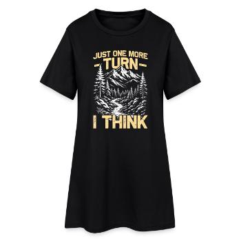 Just one more turn Wandern Berge Bergsteigen - Frauen T-Shirt-Kleid - Schwarz - Vorne