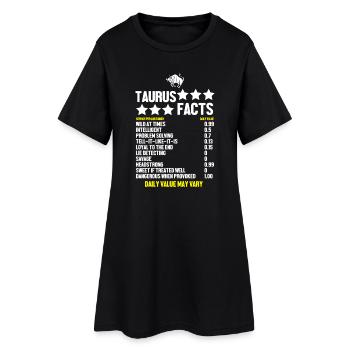 Signe du zodiaque Taureau - Robe T-shirt Femme - noir - Devant