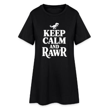Reste calme et Rawr - Robe T-shirt Femme - noir - Devant