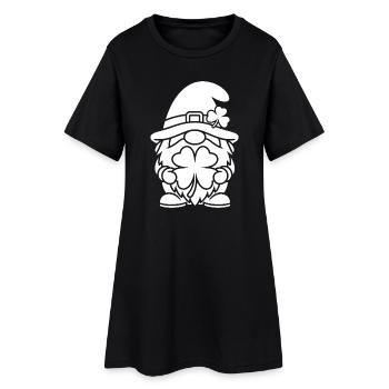 Nain chanceux avec trèfle - Robe T-shirt Femme - noir - Devant