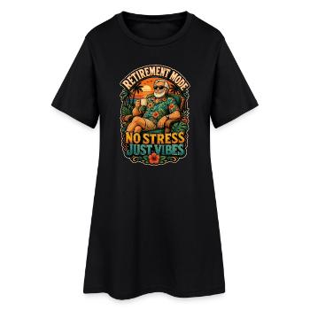 Mode retraite Sans stress, juste des ambiances - Robe T-shirt Femme - noir - Devant