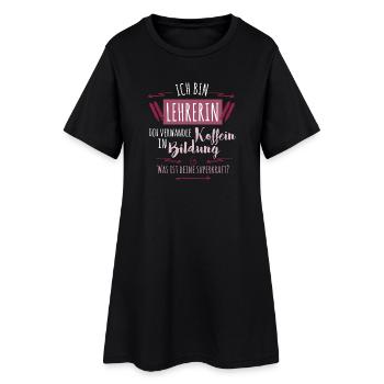 Ich bin Lehrerin - Frauen T-Shirt-Kleid - Schwarz - Vorne