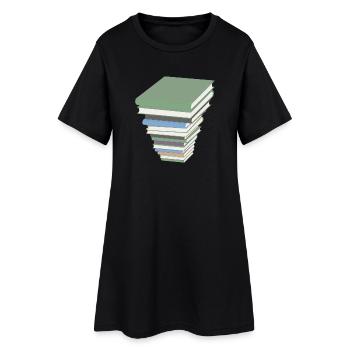 reading books reader reading books78 - Women’s T-Shirt Dress - black - Front