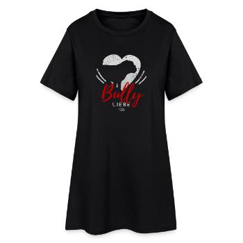 Englische Bulldogge Liebe mit Herz - Frauen T-Shirt-Kleid - Schwarz - Vorne
