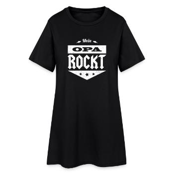Mein Opa rockt - Frauen T-Shirt-Kleid - Schwarz - Vorne