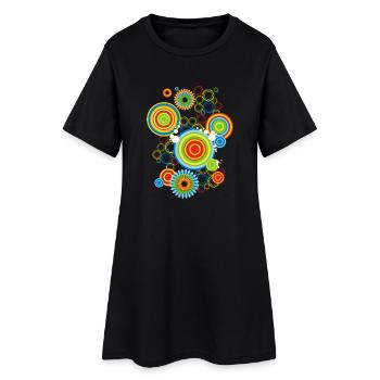 Disco 73 - Frauen T-Shirt-Kleid - Schwarz - Vorne