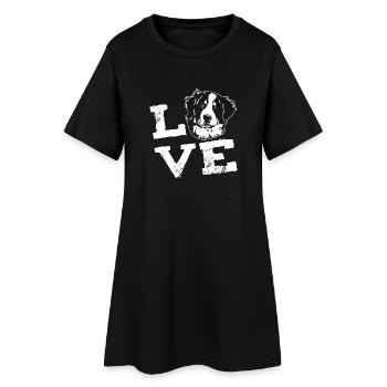 chien BOUVIER BERNOIS race cadeau d'amour - Robe T-shirt Femme - noir - Devant