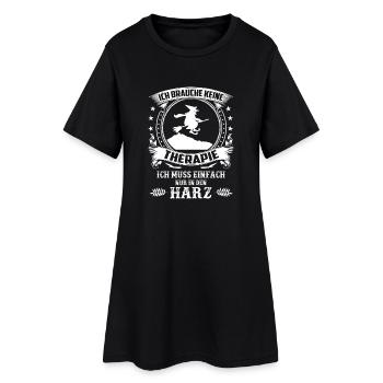 keine Therapie ich muss nur in den Harz - Frauen T-Shirt-Kleid - Schwarz - Vorne
