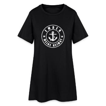 Emden | Meine Heimat | Hafenstadt | Anker | Hafen - Frauen T-Shirt-Kleid - Schwarz - Vorne