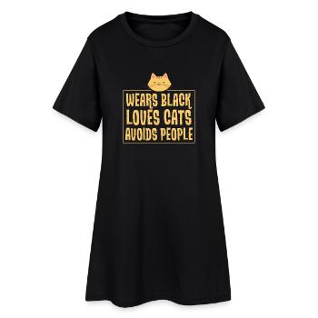 Wear black - dear cats - avoid people - Women’s T-Shirt Dress - black - Front