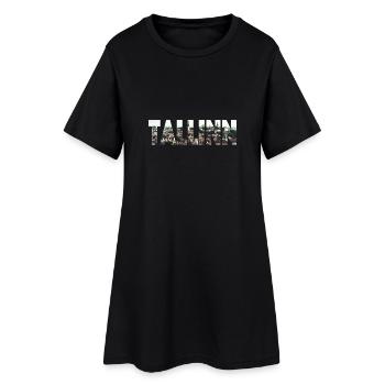 Tallinn Estland Photoart City Stadt Altstadt - Frauen T-Shirt-Kleid - Schwarz - Vorne