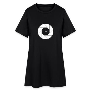 Le photographe ouverture - Robe T-shirt Femme - noir - Devant