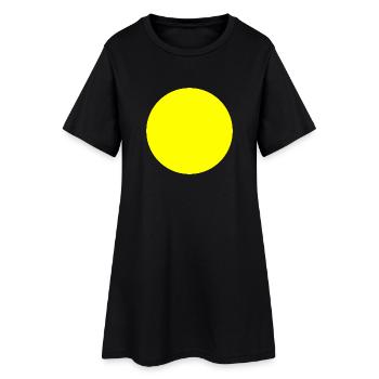 cercle jaune - Robe T-shirt Femme - noir - Devant