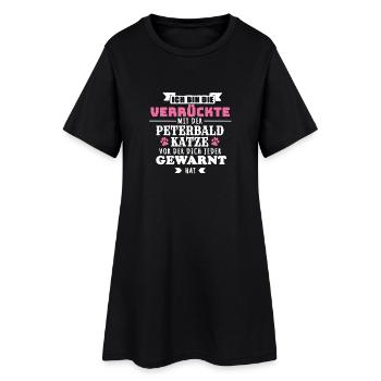 Peterbald Katze T Shirt Geschenk - Frauen T-Shirt-Kleid - Schwarz - Vorne
