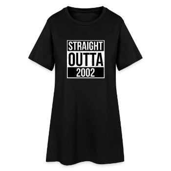 Straight Outta 2002 - Frauen T-Shirt-Kleid - Schwarz - Vorne