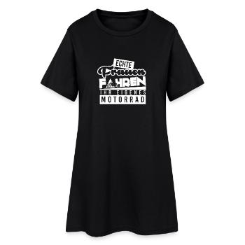 Motorrad - Biker - Motorradfahrer - Geschenk - Frauen T-Shirt-Kleid - Schwarz - Vorne