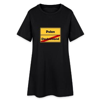 Polen! Auswandern/Reisen nach Polen! - Frauen T-Shirt-Kleid - Schwarz - Vorne