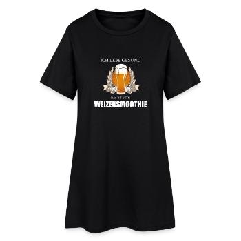 Weizensmoothie / Bier / Trinken / Party - Frauen T-Shirt-Kleid - Schwarz - Vorne