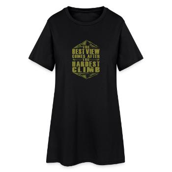 Klettern ist die Leidenschaft des Bergsteigers - Frauen T-Shirt-Kleid - Schwarz - Vorne