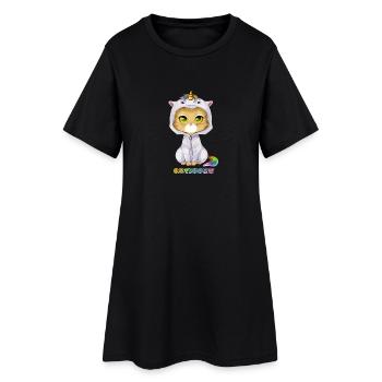 Caticorn - Für Katzen und Einhörner - Frauen T-Shirt-Kleid - Schwarz - Vorne