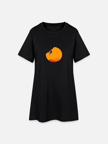 Klettern vor Sonnenuntergang Sonne Berg Geschenk - Robe T-shirt Femme - noir