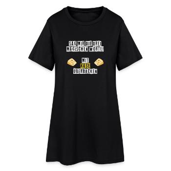 magische Worte - Mit Käse überbacken - Frauen T-Shirt-Kleid - Schwarz - Vorne