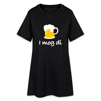 Bier Liebe Bayern Geschenkidee Dialekt - Frauen T-Shirt-Kleid - Schwarz - Vorne