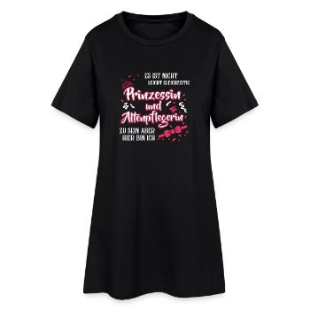 Es ist nicht leicht Prinzessin und Altenpflegerin - Frauen T-Shirt-Kleid - Schwarz - Vorne