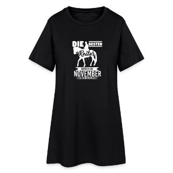 Reiter Reiten Geschenk Geburtstag November - Frauen T-Shirt-Kleid - Schwarz - Vorne