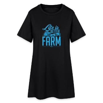 LA VIE EST MIEUX LA FERME - Robe T-shirt Femme - noir - Devant