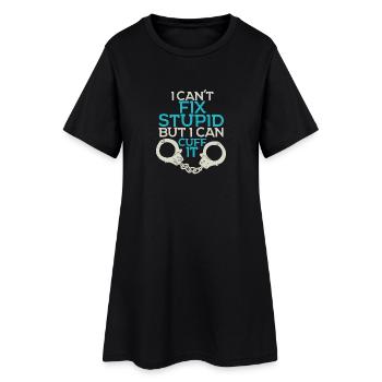 Stupidity Stop - Police - Handcuffs - Women’s T-Shirt Dress - black - Front