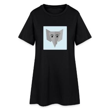 Elefant Doodle - Frauen T-Shirt-Kleid - Schwarz - Vorne