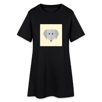 Hund Doodle Geschenkidee - Frauen T-Shirt-Kleid - Schwarz - Vorne