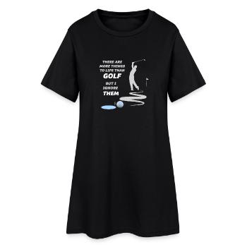 shirt Golf - avec les golfeurs drôles disant - Robe T-shirt Femme - noir - Devant