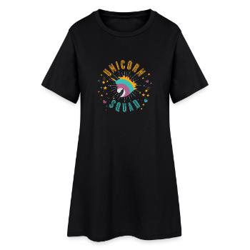 Einhorm Team - Unicorn - Geschenk - Frauen T-Shirt-Kleid - Schwarz - Vorne
