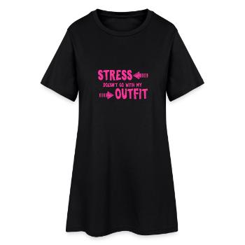 OUTFIT - Frauen T-Shirt-Kleid - Schwarz - Vorne