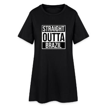 Straight Outta Brazil - Frauen T-Shirt-Kleid - Schwarz - Vorne