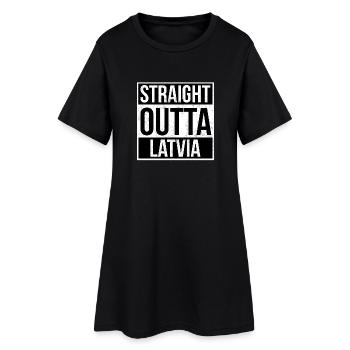 Straight Outta Lettonie - Robe T-shirt Femme - noir - Devant