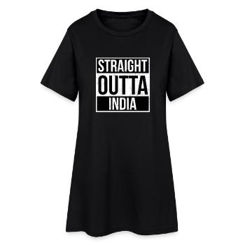 Straight Outta Inde - Robe T-shirt Femme - noir - Devant