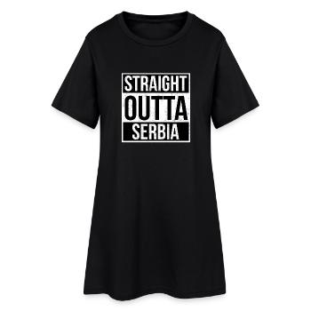 Straight Outta Serbie - Robe T-shirt Femme - noir - Devant