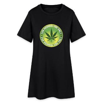 Marijuana Weed Gras - Frauen T-Shirt-Kleid - Schwarz - Vorne