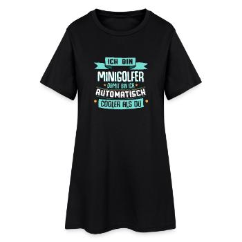 Cooler Minigolfer, Minigolf Shirt, lustiger Spruch - Frauen T-Shirt-Kleid - Schwarz - Vorne